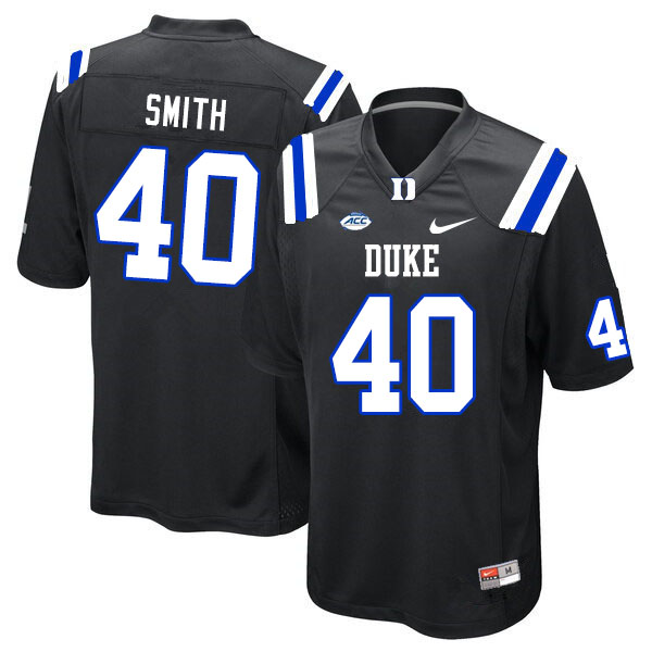 Men #40 Ryan Smith Duke Blue Devils College Football Jerseys Sale-Black - Click Image to Close